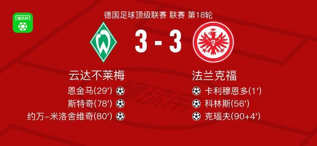 2026世界杯投注官方入口-云达不莱梅3-3法兰克福，卡利穆恩多首开记录，克瑙夫扳平比分
